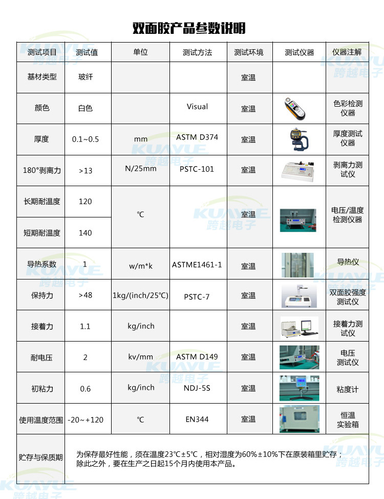 異型導(dǎo)熱雙面膠參數(shù)說明